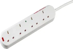 13A 4G 2 Meter Surge Protected Extension Lead with Neon