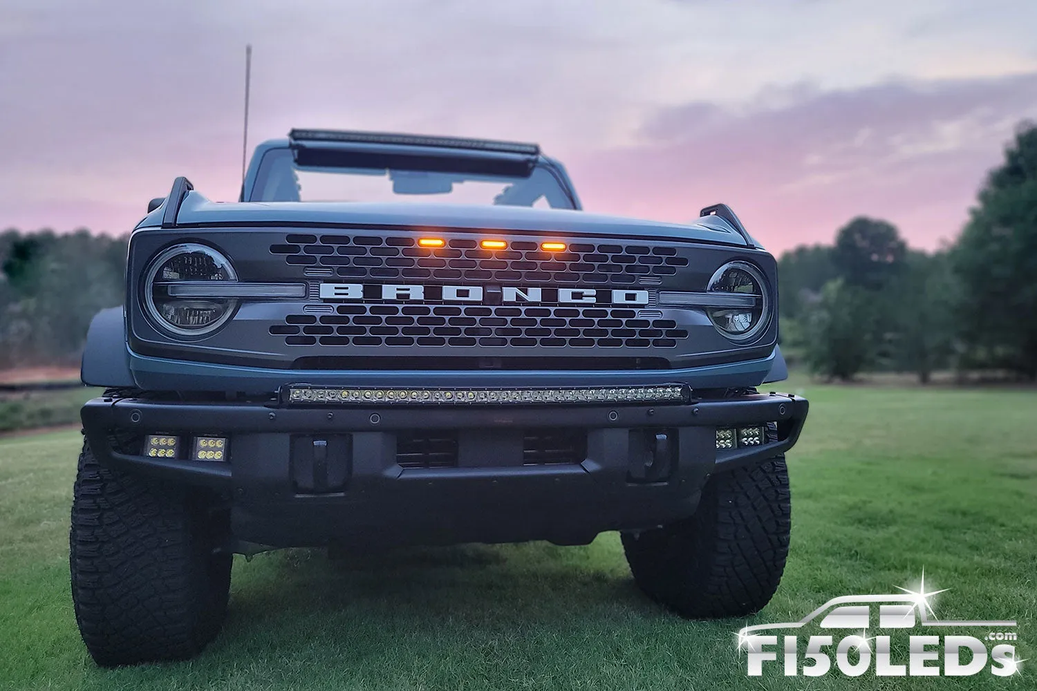 2021 - 2025 Ford Bronco Raptor Style Extreme Amber LED Grill Kit