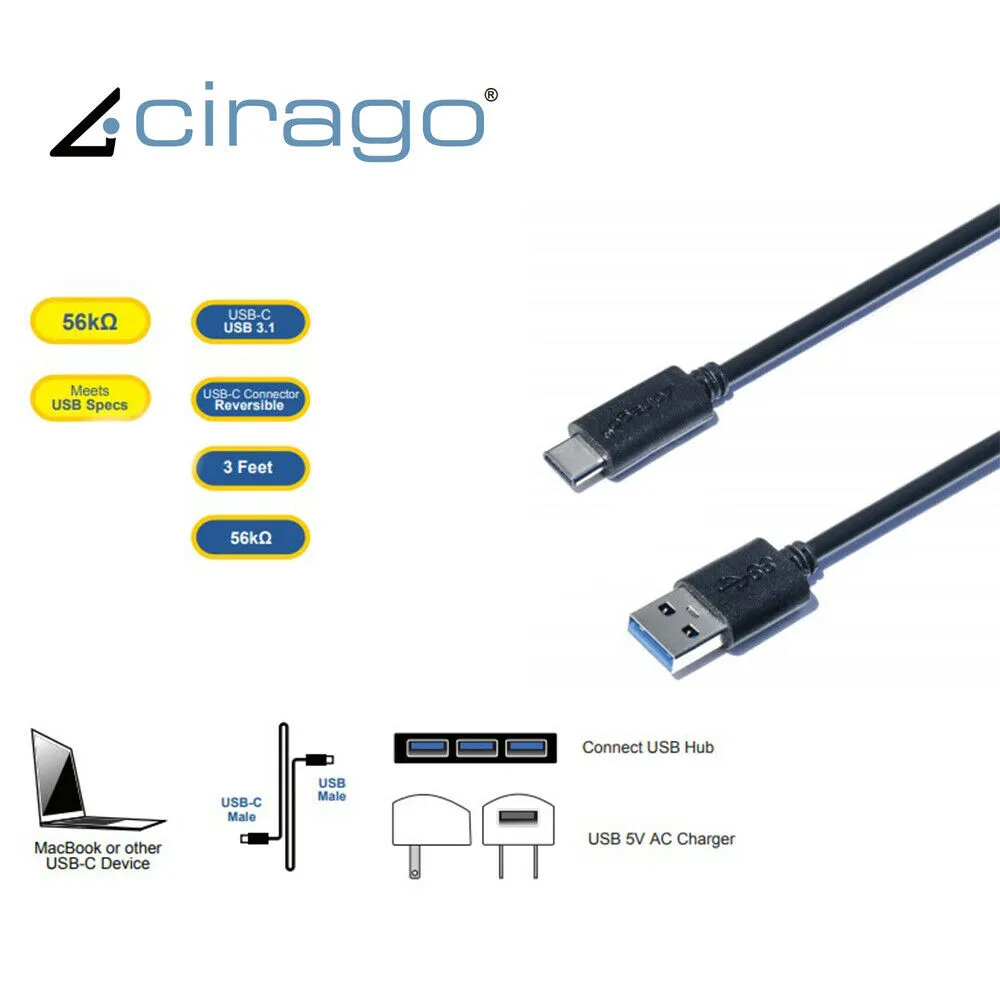 3ft USB to USB Sync / Charging Cable Charger Cord for Android Smartphone 5Gb/s