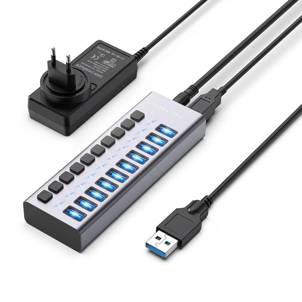 Acasis 10 Ports USB 3.1 Hub with Individual On/Off Switches Splitter