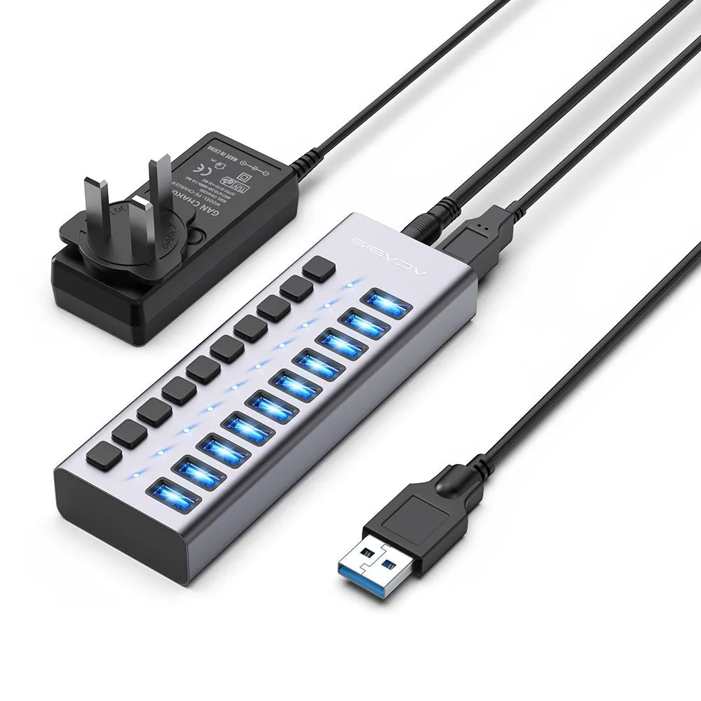 Acasis 10 Ports USB 3.1 Hub with Individual On/Off Switches Splitter