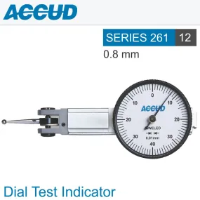 ACCUD DIAL TEST INDICATOR 0.8MM 37.5MM BEZELD 0.013MM ACC. 0.01MM GRAD AC261-008-12