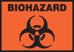 Accuform Signs Biohazard Pre-Printed Label, 3-1/2 x 5 Inch, 1 Each