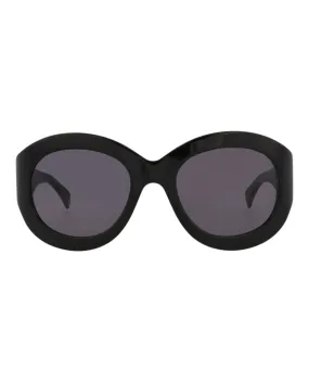 Alaia Womens Round/Oval Black Black Grey Fashion Designer Eyewear