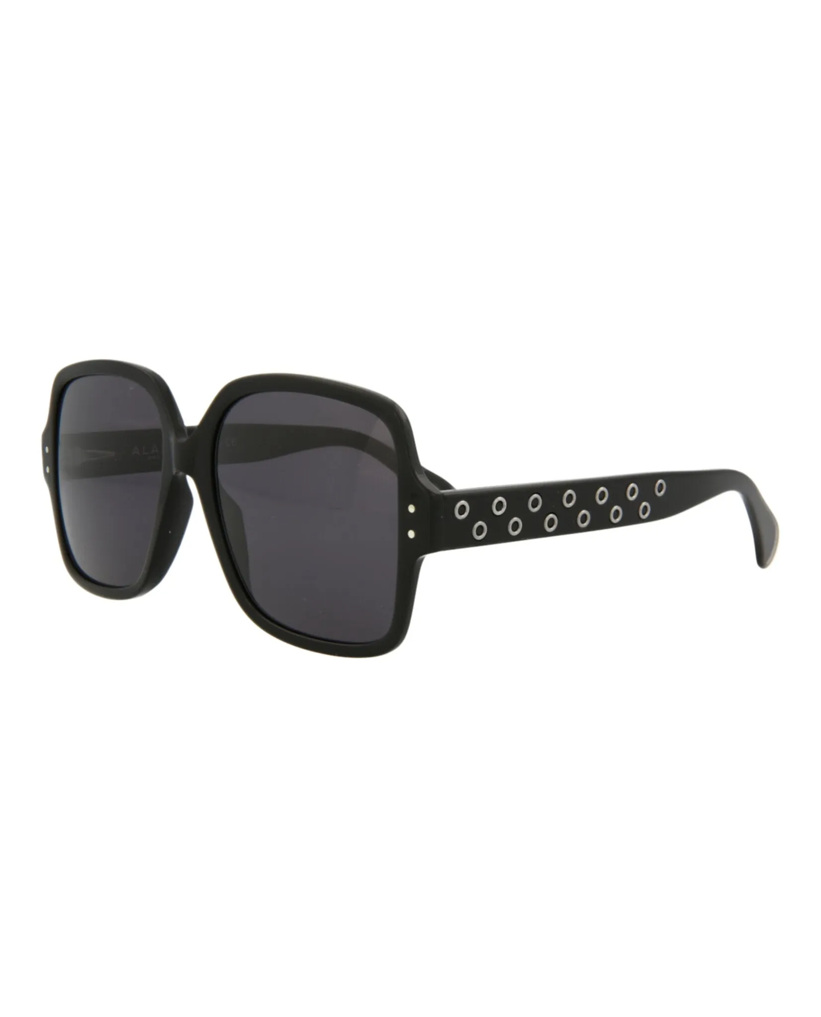 Alaia Womens Square/Rectangle Black Black Grey Fashion Designer Eyewear