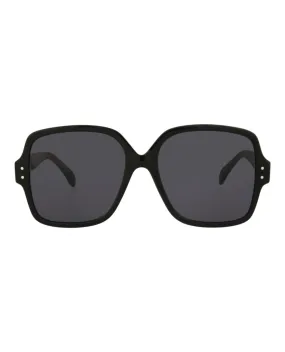 Alaia Womens Square/Rectangle Black Black Grey Fashion Designer Eyewear