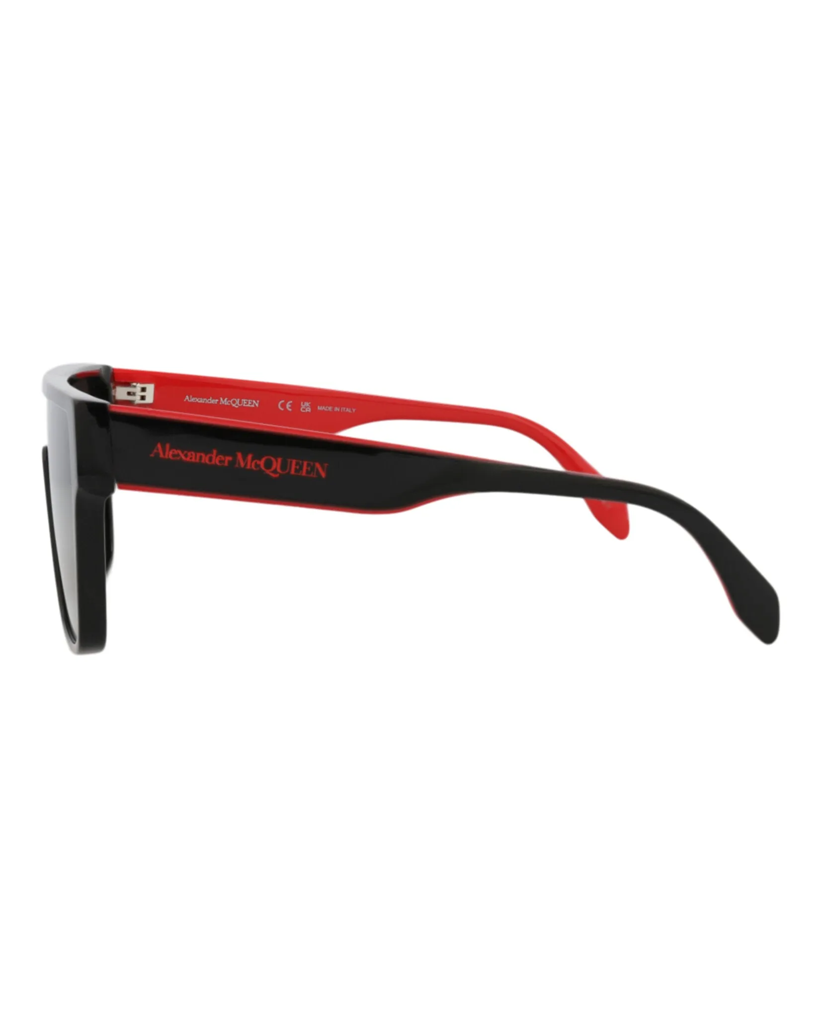 Alexander McQueen Mens Aviator Black Black Grey Fashion Designer Eyewear