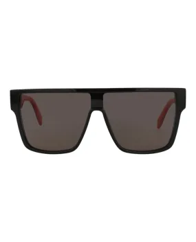 Alexander McQueen Mens Aviator Black Black Grey Fashion Designer Eyewear