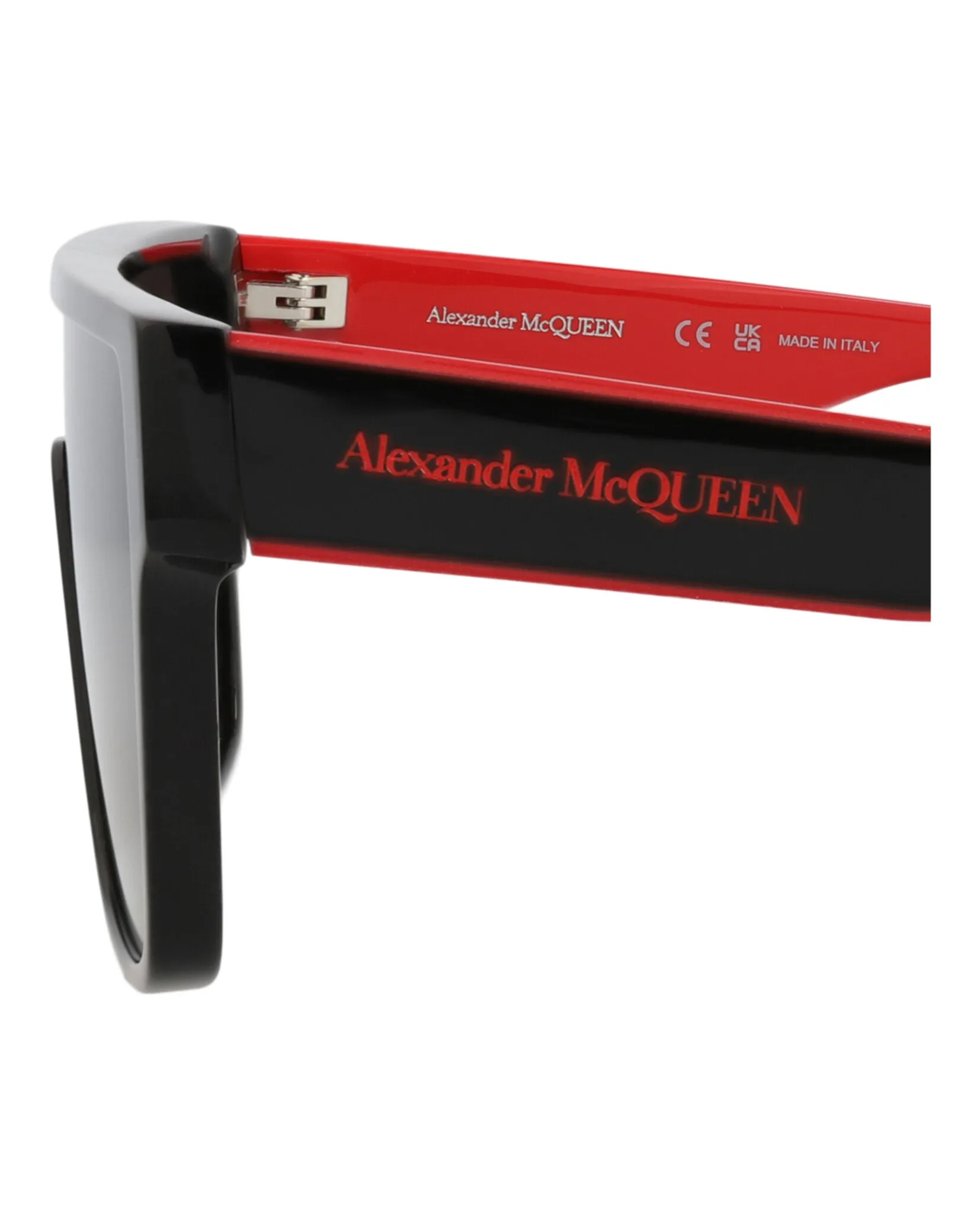 Alexander McQueen Mens Aviator Black Black Grey Fashion Designer Eyewear