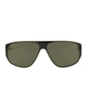 Alexander McQueen Mens Aviator White White Green Fashion Designer Eyewear