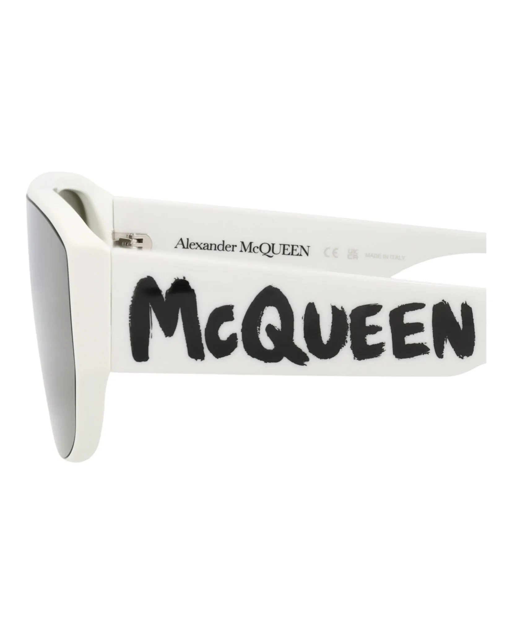Alexander McQueen Mens Aviator White White Green Fashion Designer Eyewear