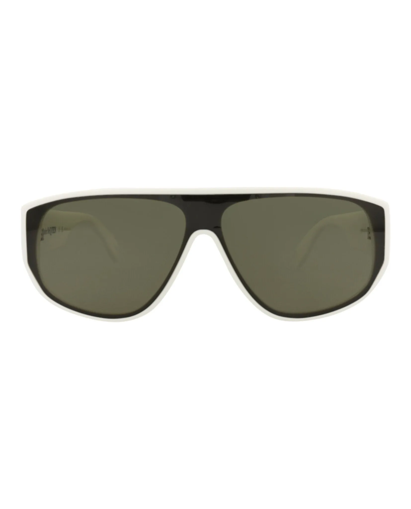 Alexander McQueen Mens Aviator White White Green Fashion Designer Eyewear