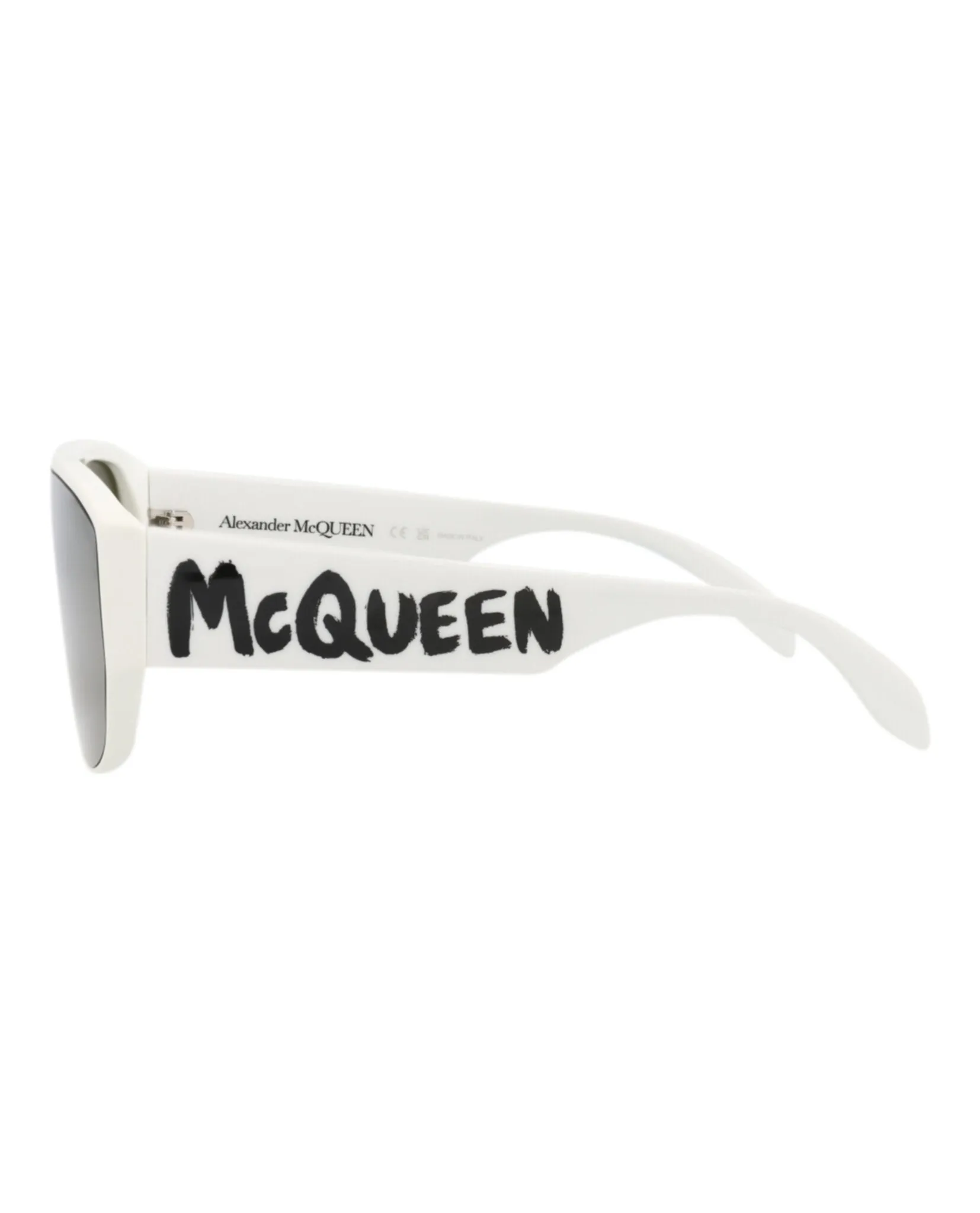 Alexander McQueen Mens Aviator White White Green Fashion Designer Eyewear