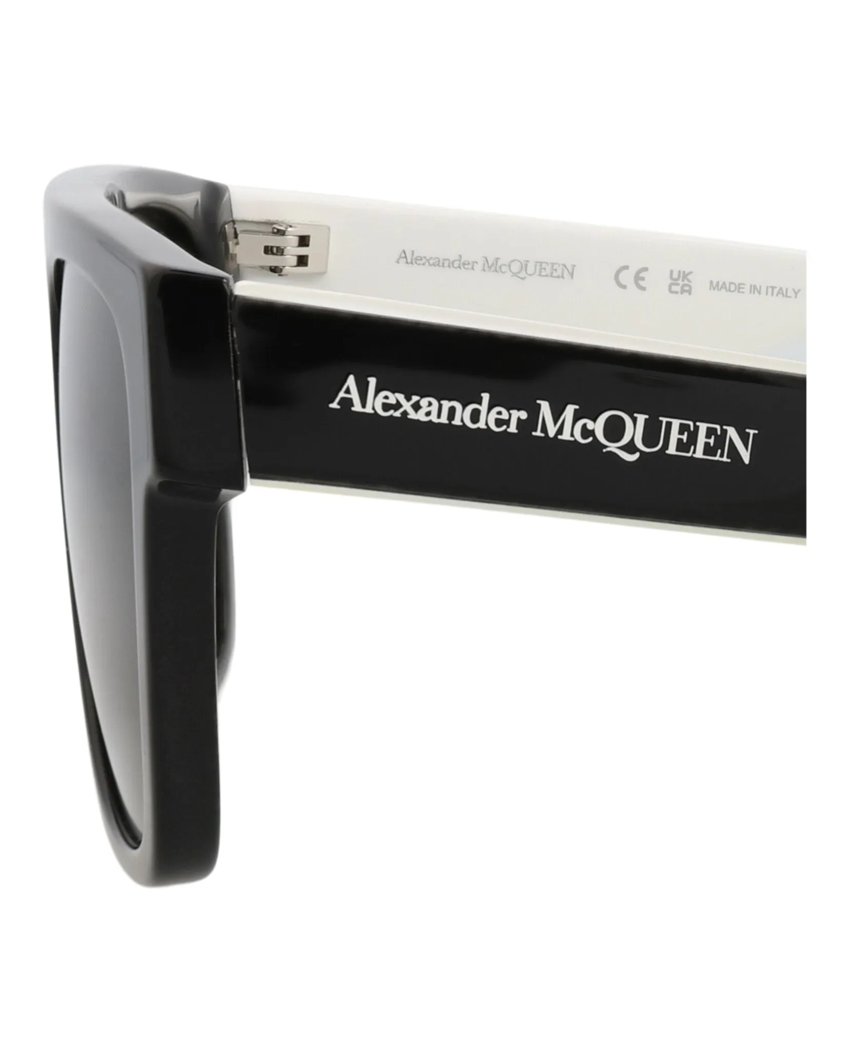 Alexander McQueen Mens Square/Rectangle Black Black Green Fashion Designer Eyewear