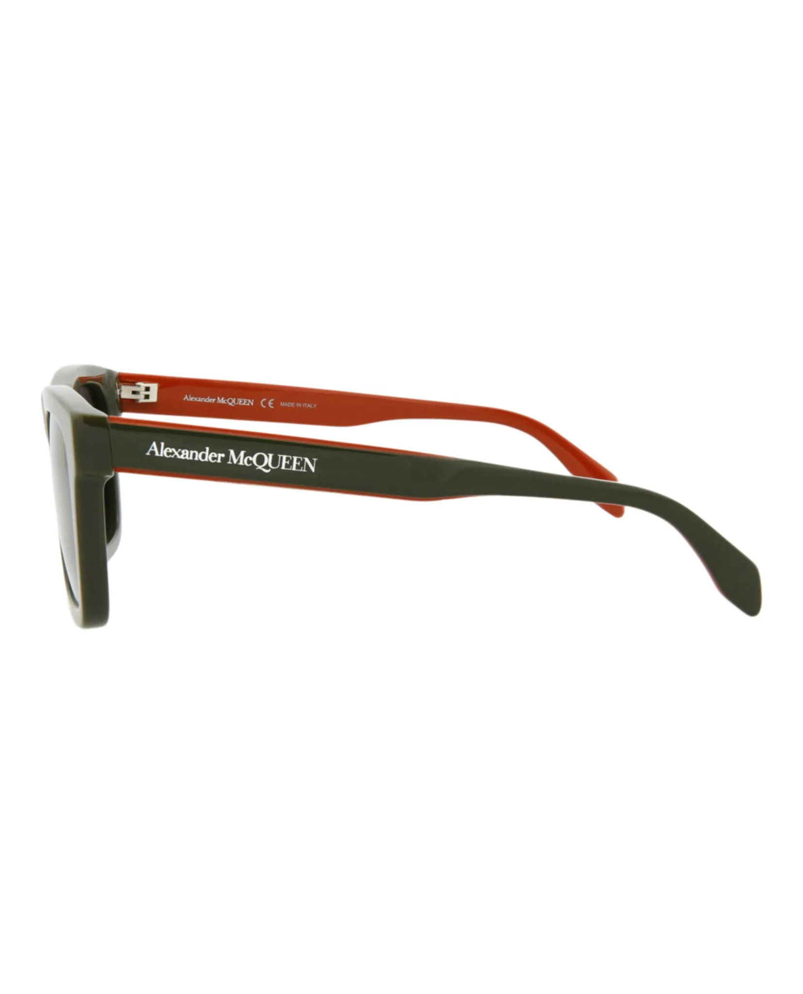 Alexander McQueen Mens Square/Rectangle Green Green Grey Fashion Designer Eyewear