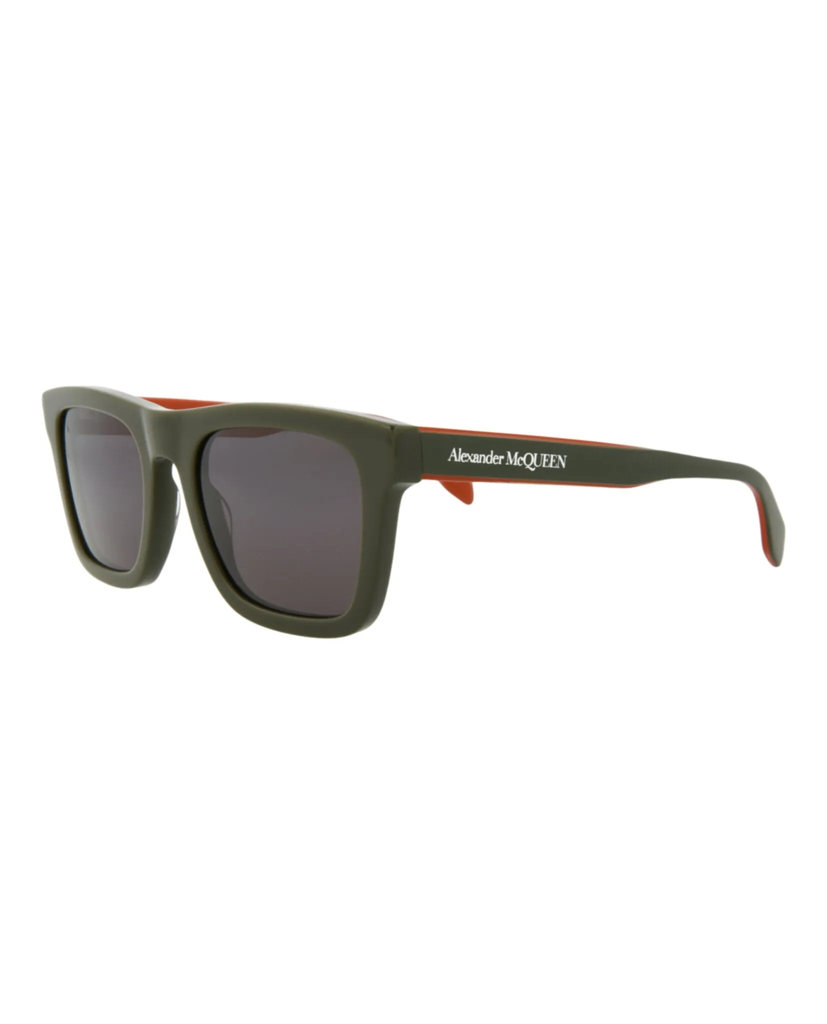 Alexander McQueen Mens Square/Rectangle Green Green Grey Fashion Designer Eyewear