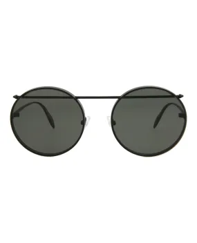 Alexander McQueen Unisex Round/Oval Black Black Grey Fashion Designer Eyewear