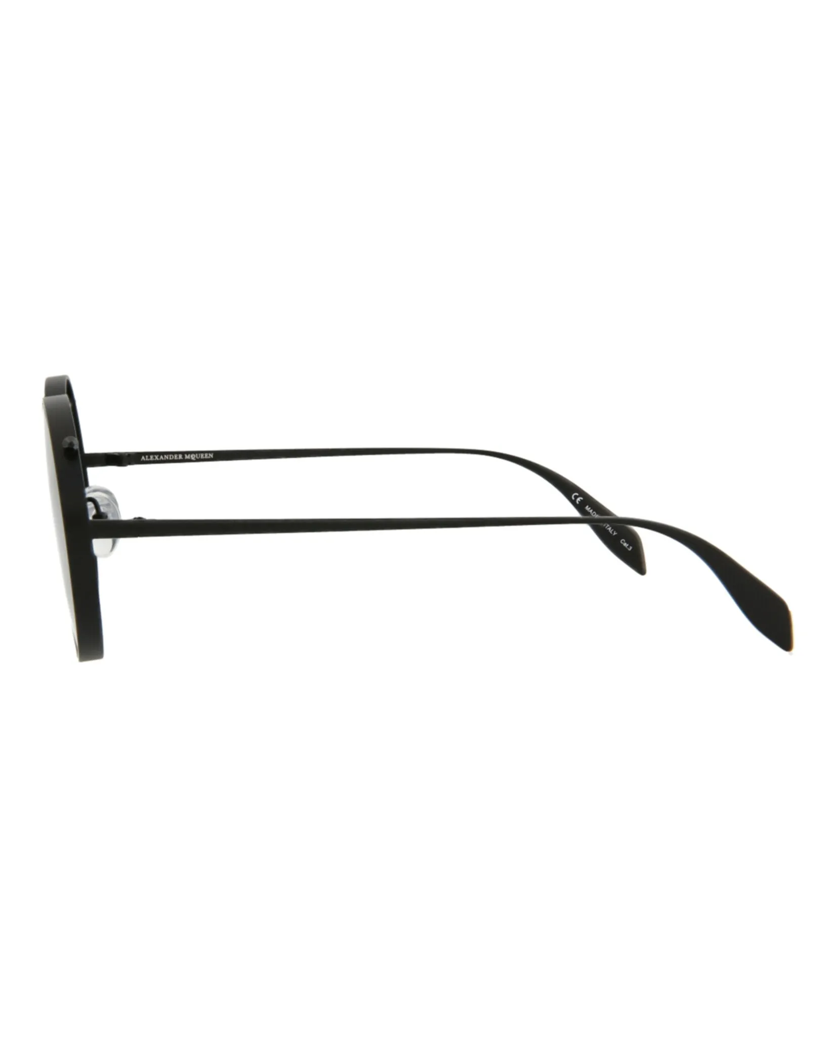 Alexander McQueen Unisex Round/Oval Black Black Grey Fashion Designer Eyewear