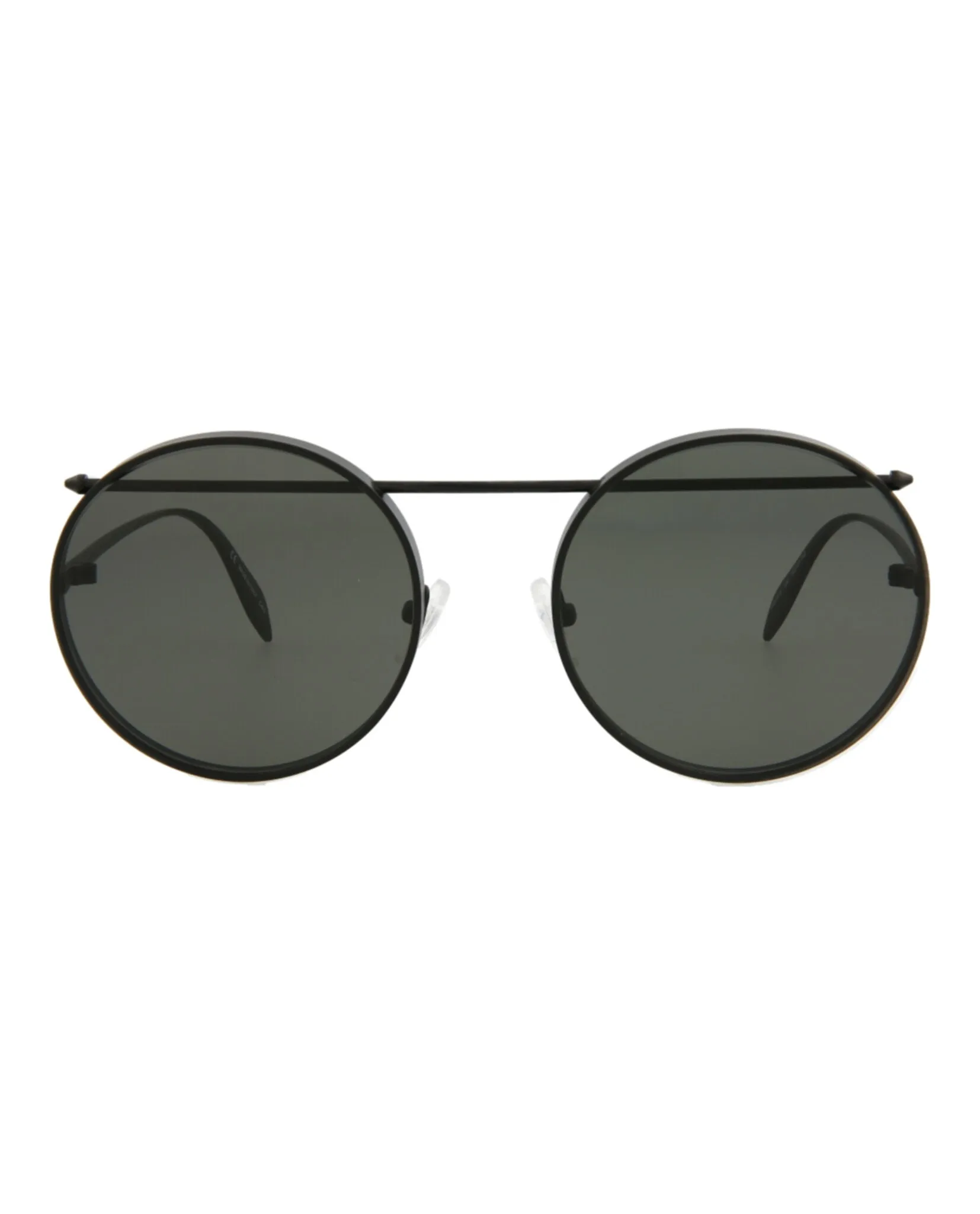 Alexander McQueen Unisex Round/Oval Black Black Grey Fashion Designer Eyewear