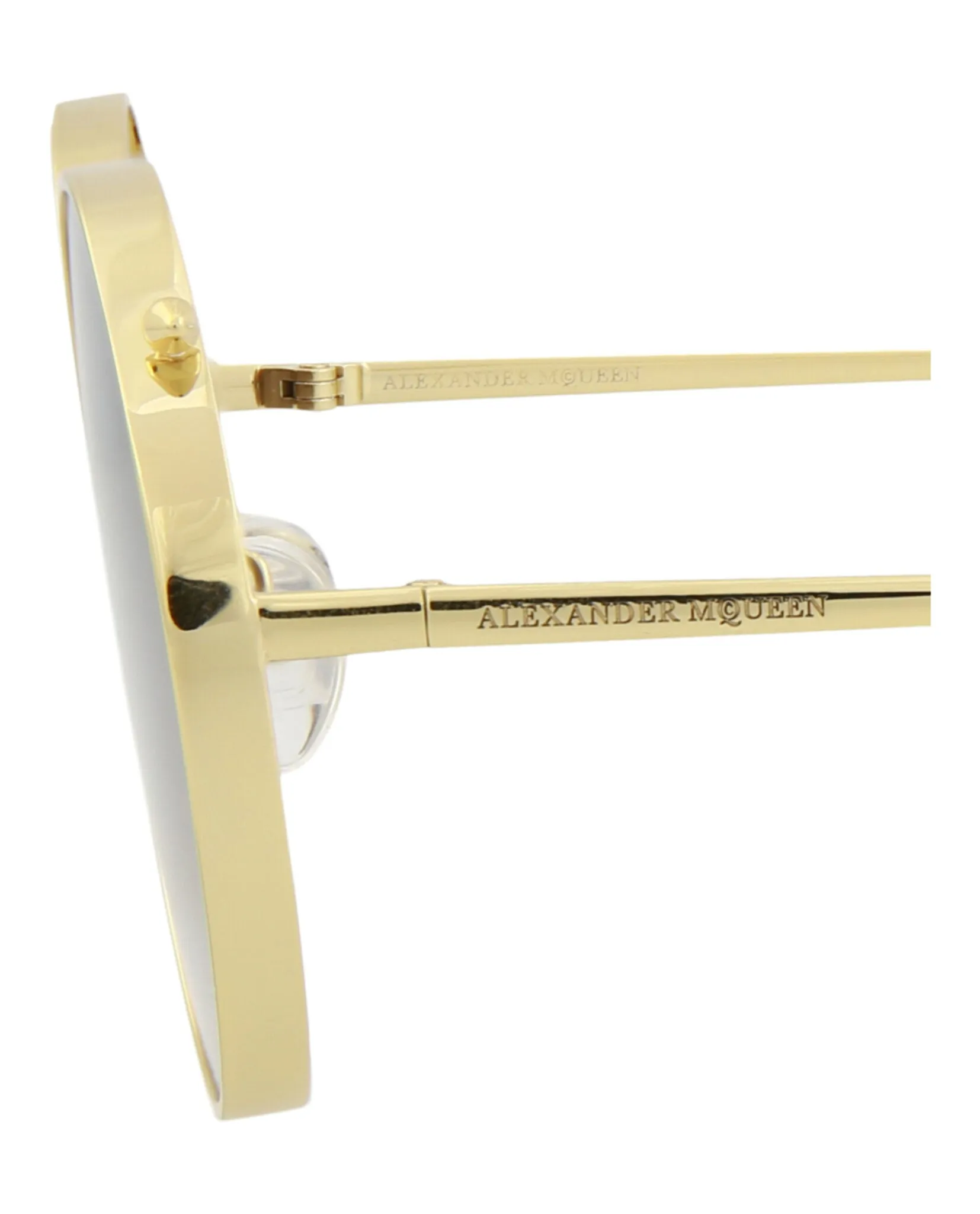 Alexander McQueen Unisex Round/Oval Gold Gold Brown Fashion Designer Eyewear