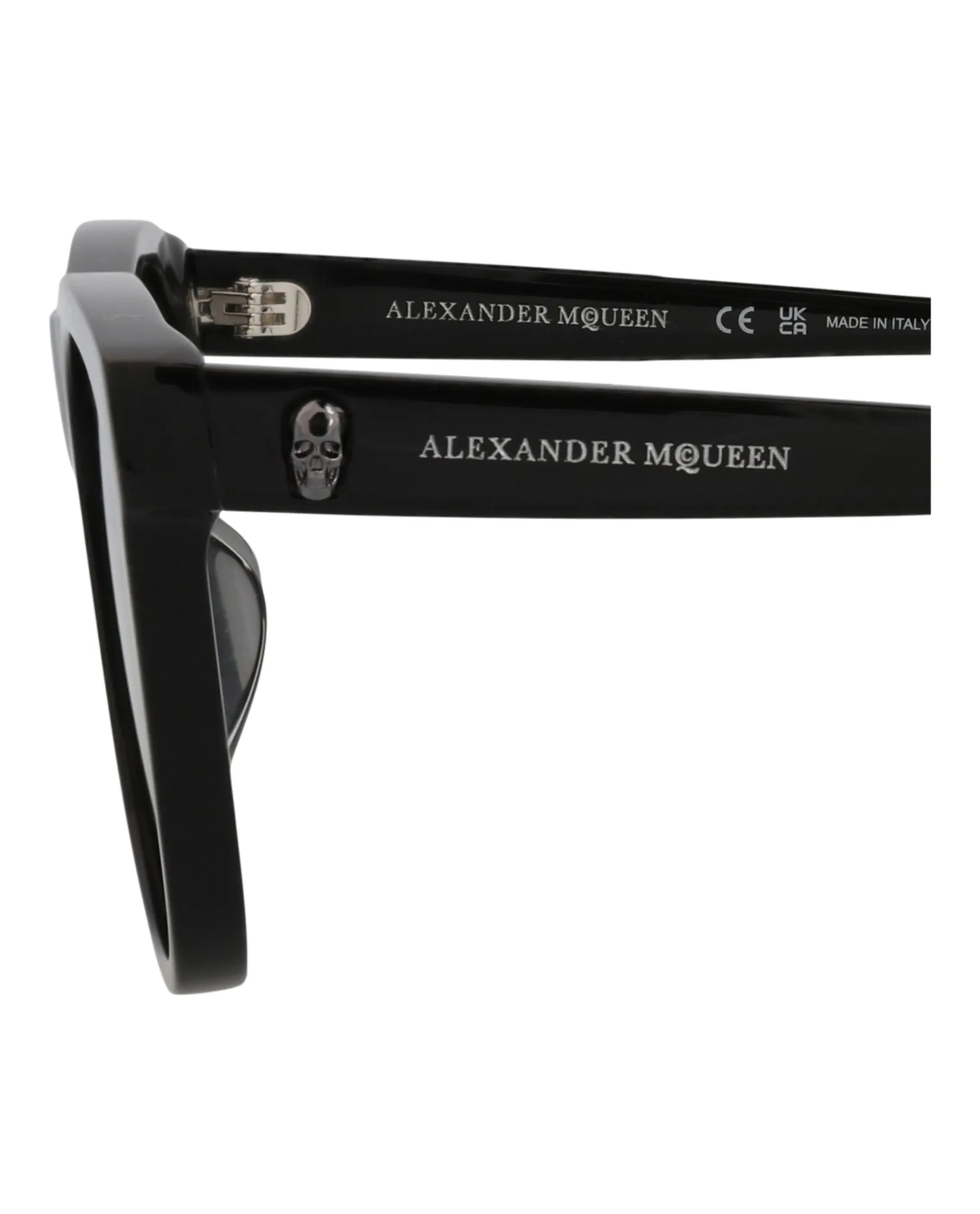 Alexander McQueen Unisex Square/Rectangle Black Black Grey Fashion Designer Eyewear