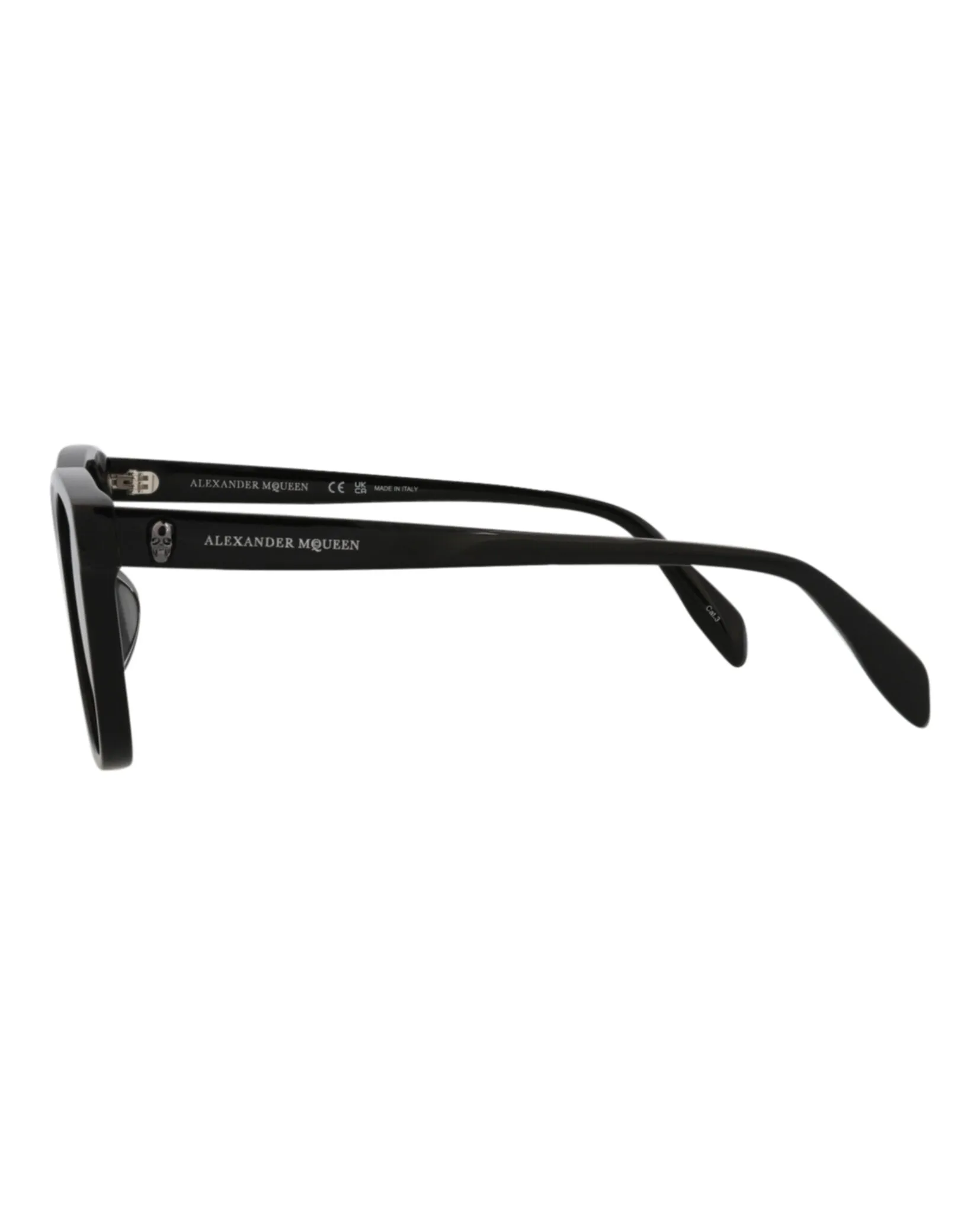 Alexander McQueen Unisex Square/Rectangle Black Black Grey Fashion Designer Eyewear