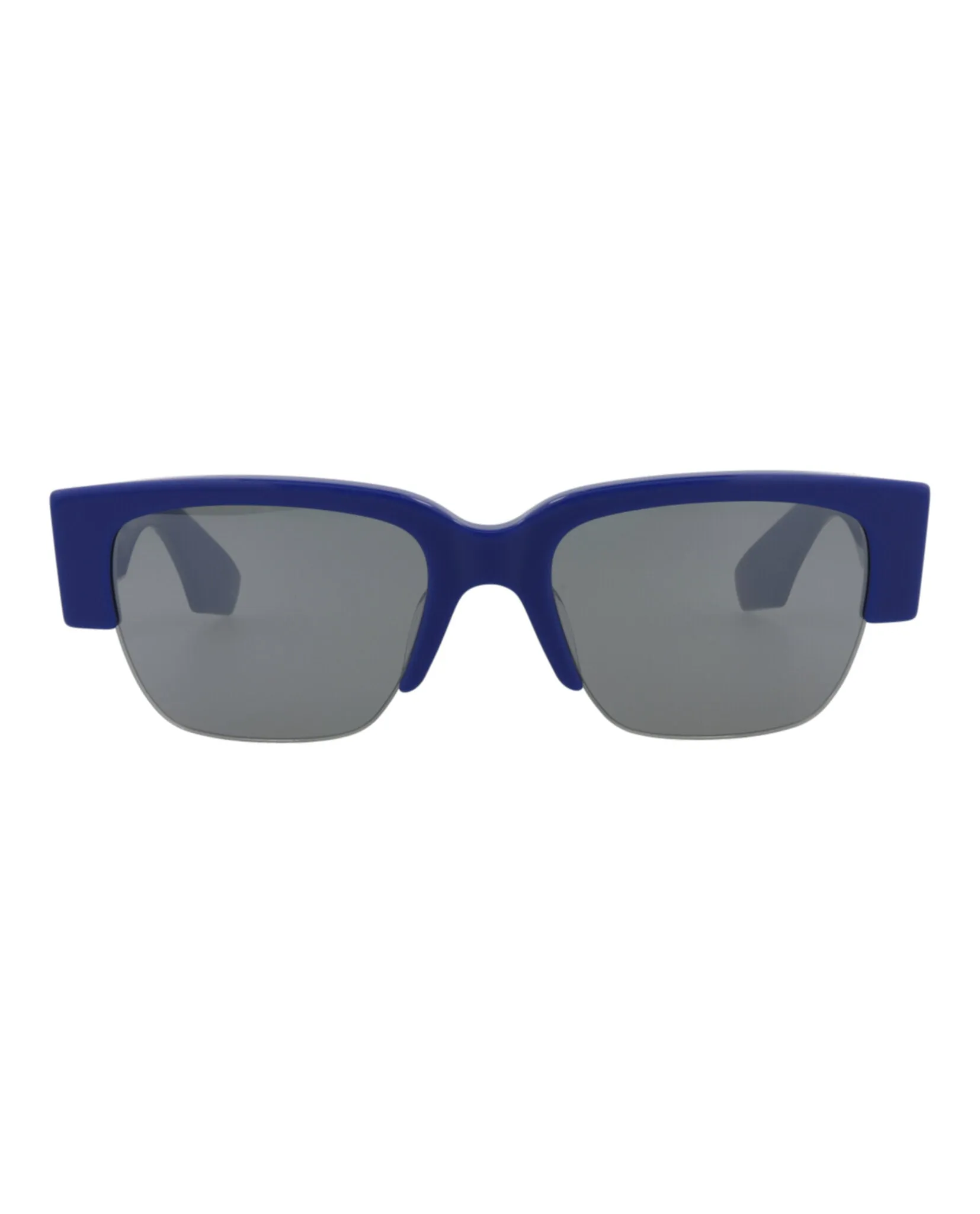 Alexander McQueen Unisex Square/Rectangle Blue Blue Silver Fashion Designer Eyewear