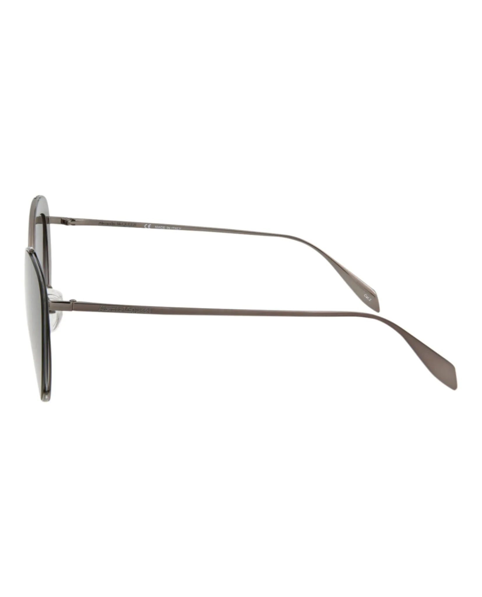 Alexander McQueen Womens Cat Eye Shiny Dark Ruthenium Fashion Designer Eyewear