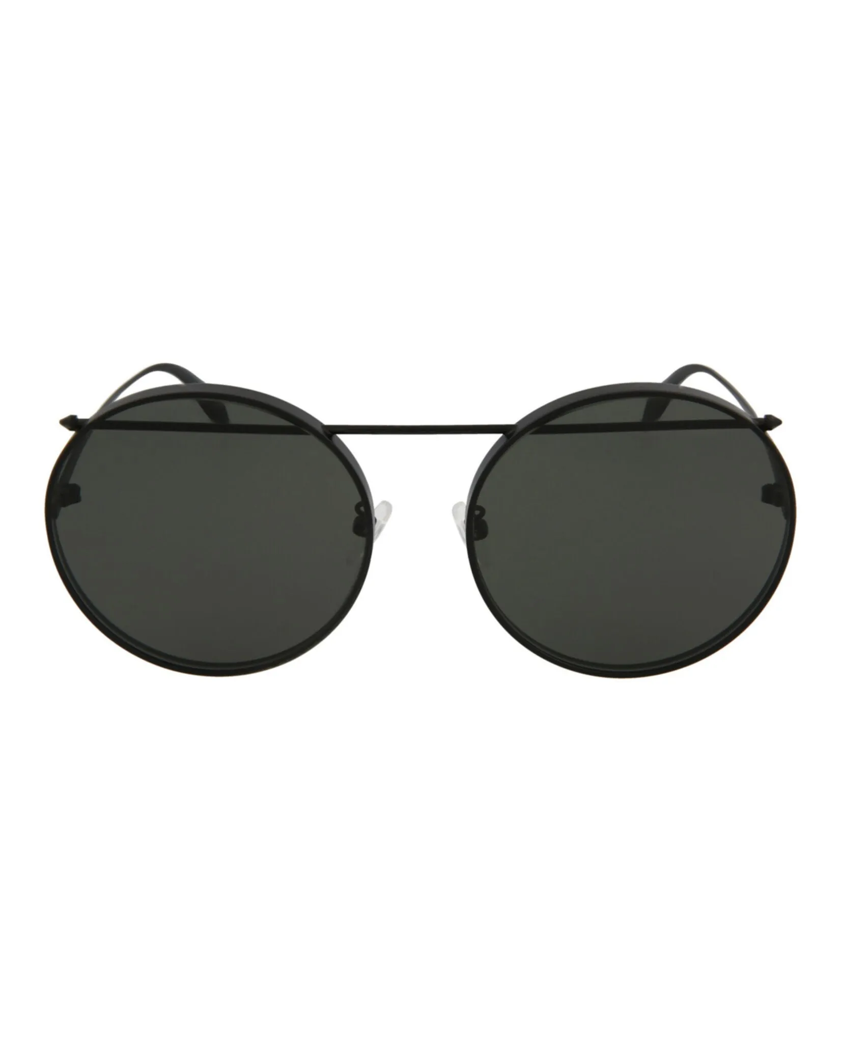 Alexander McQueen Womens Round/Oval Black Black Grey Fashion Designer Eyewear