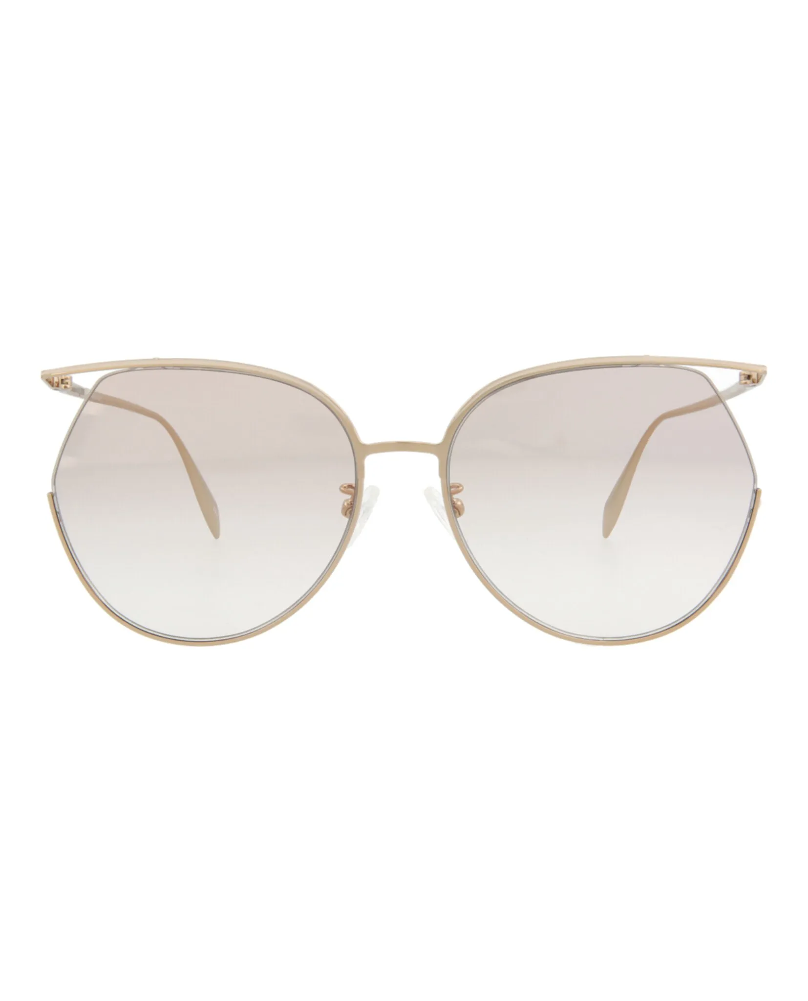 Alexander McQueen Womens Round/Oval Gold Gold Pink Fashion Designer Eyewear