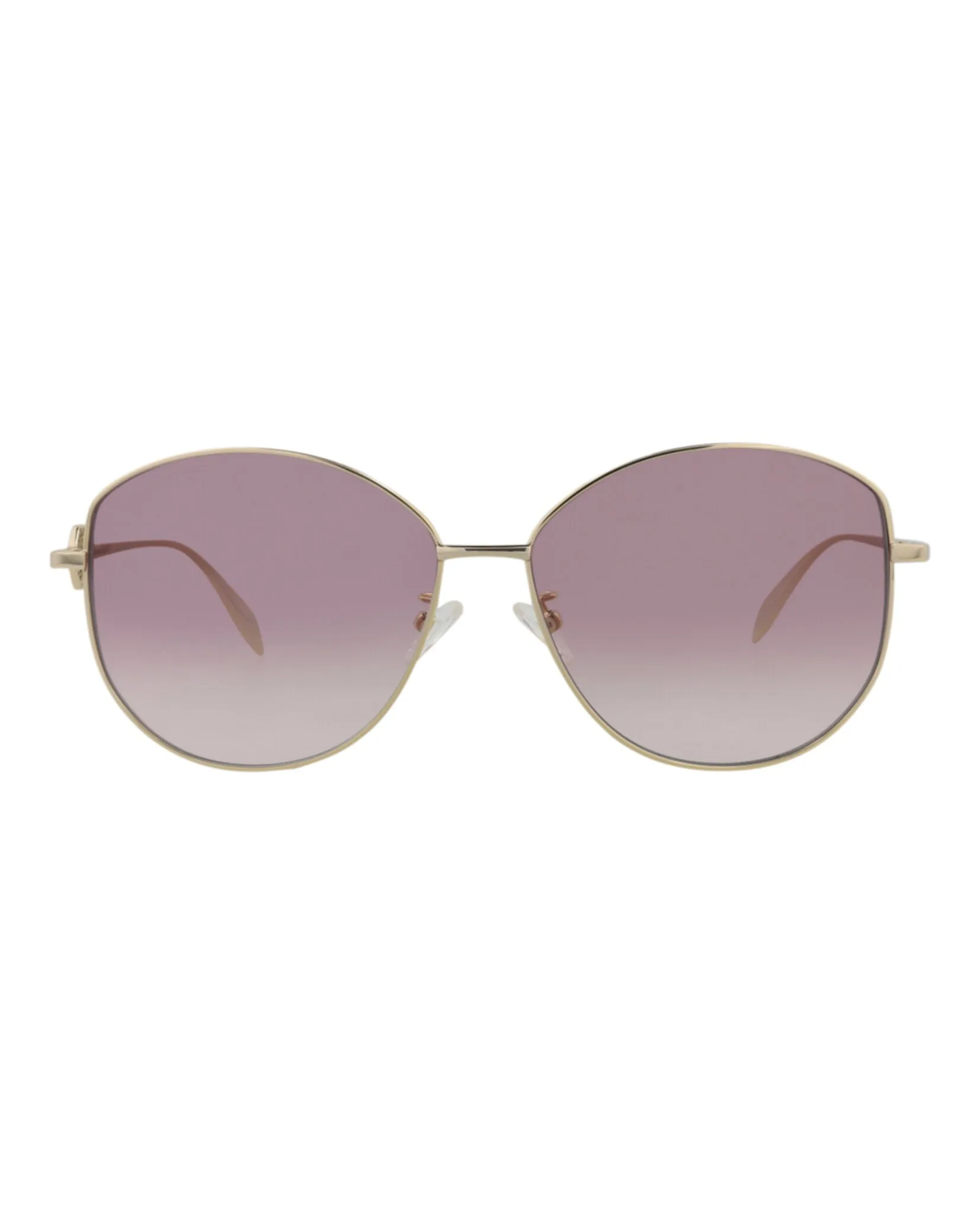 Alexander McQueen Womens Round/Oval Gold Gold Violet Fashion Designer Eyewear