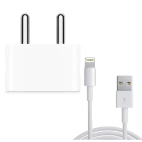 Apple iPhone 5W Mobile Charger With Lightning To Usb Charge and Data Sync Lightning Cable 1M White