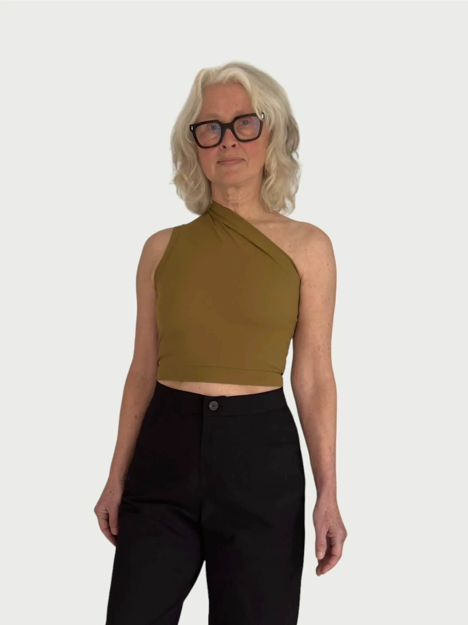 Asymmetrical Tank Top in Chartreuse
