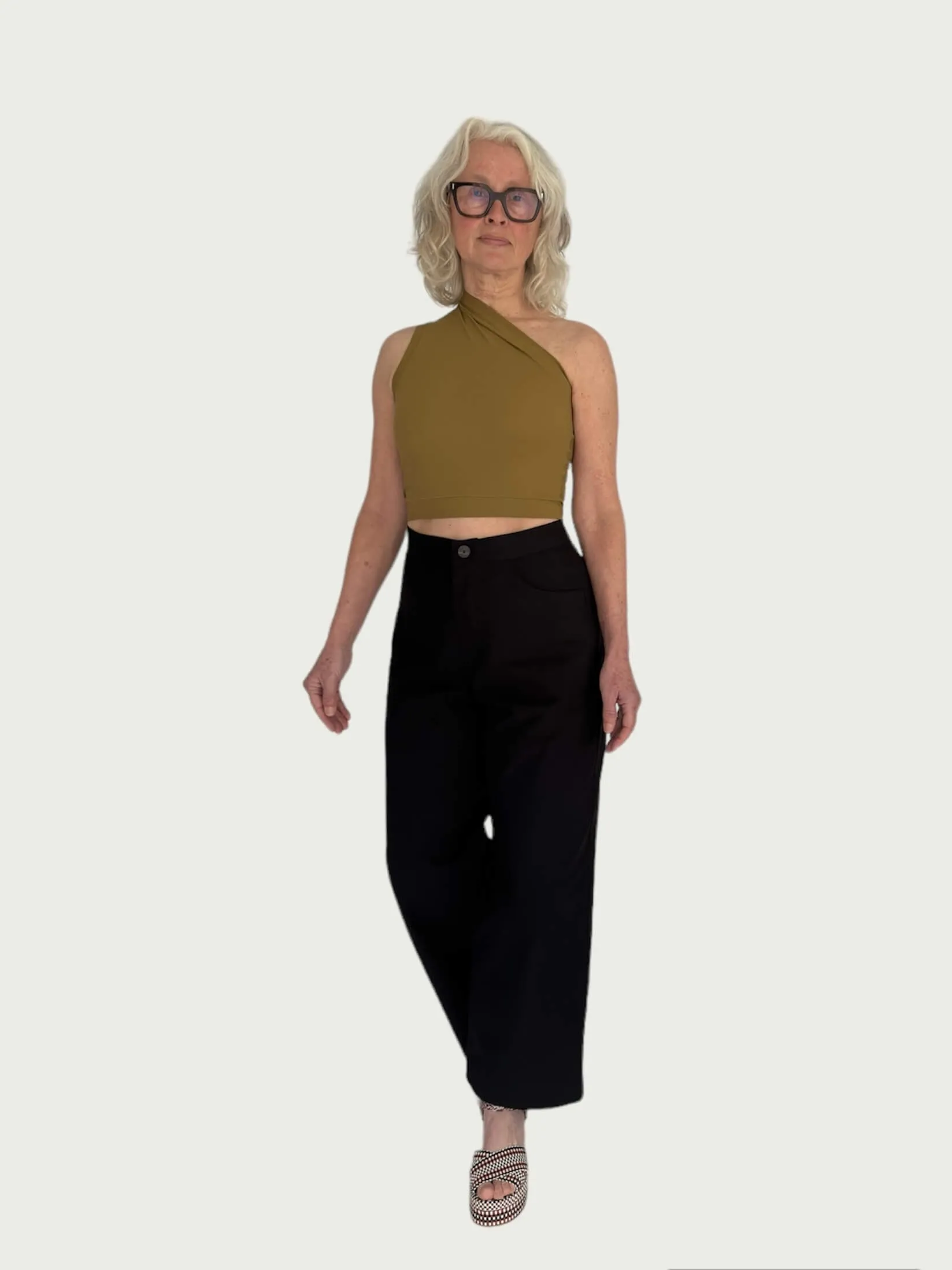 Asymmetrical Tank Top in Chartreuse