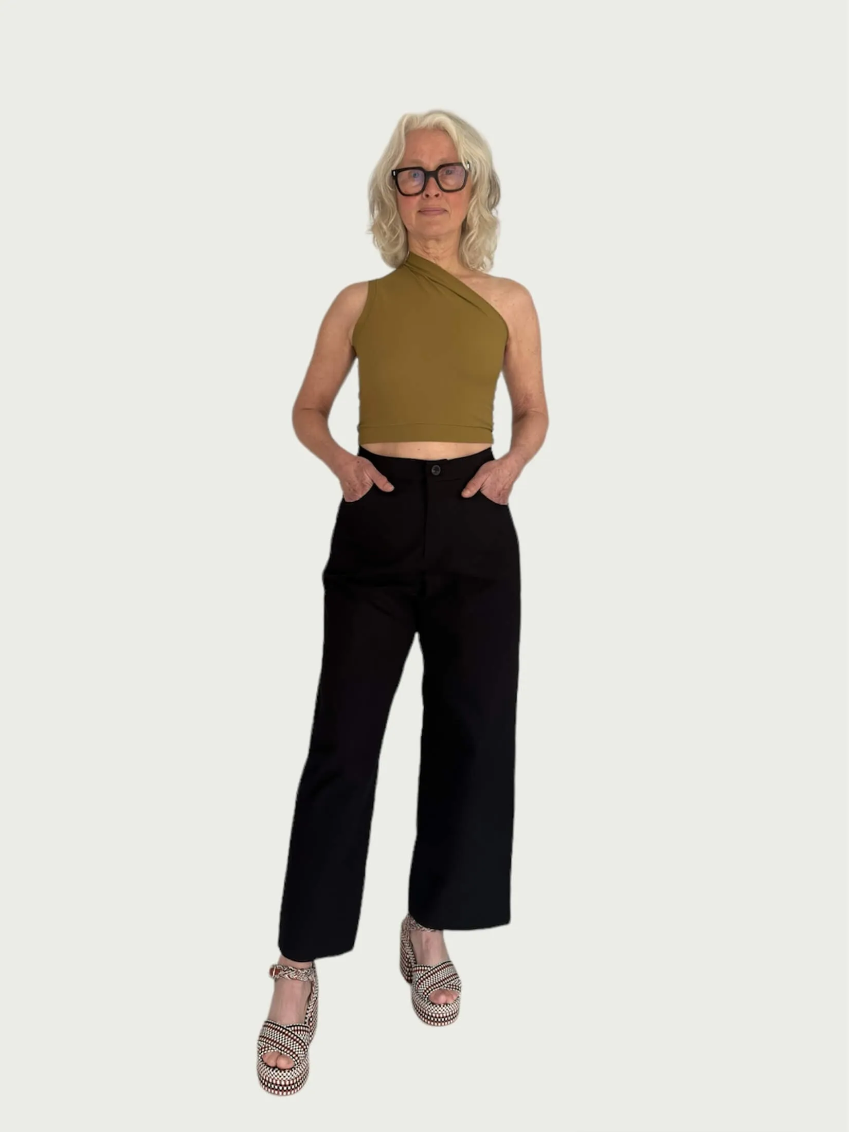 Asymmetrical Tank Top in Chartreuse