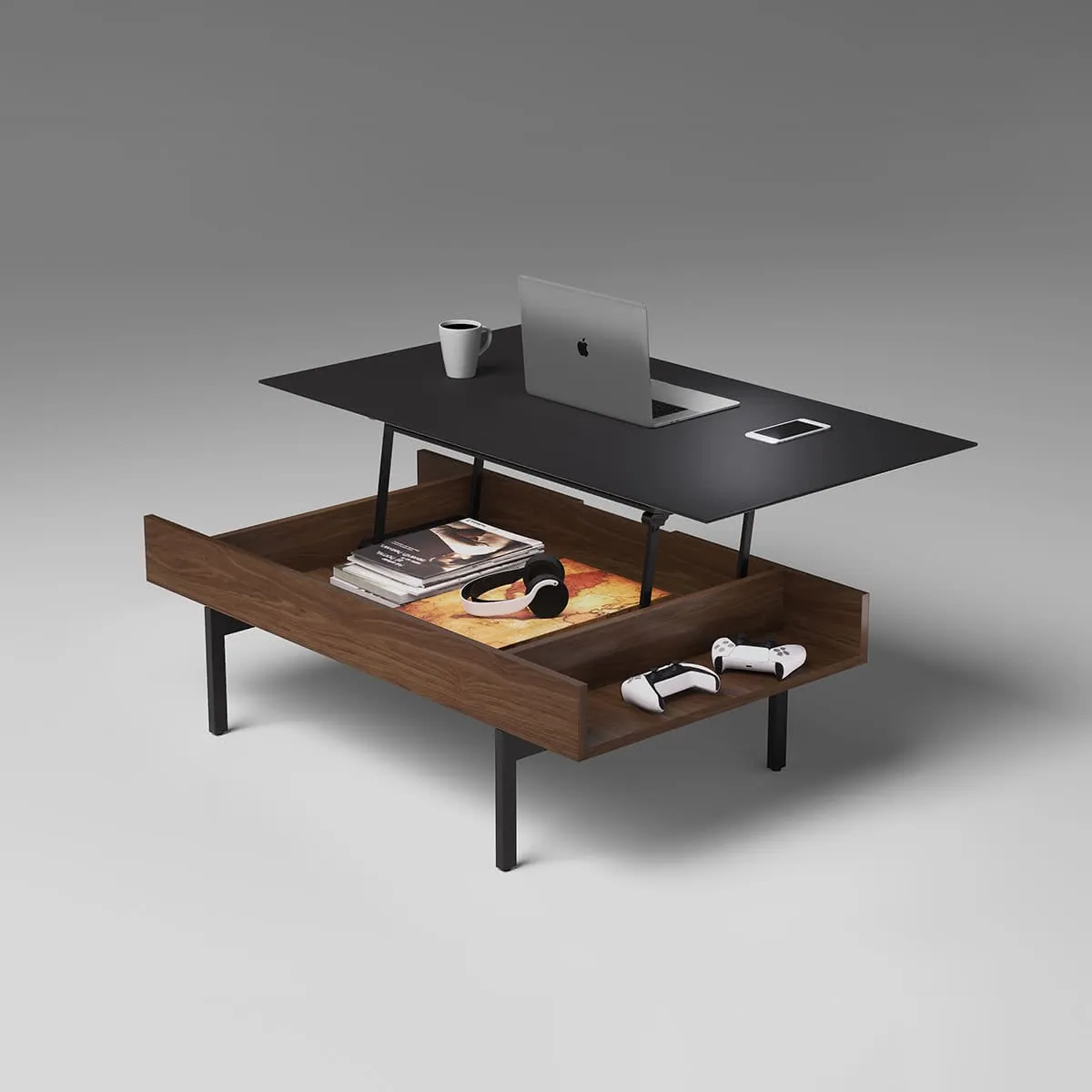 BDI Reveal 1192 Lift Top Coffee Table (Natural Walnut)