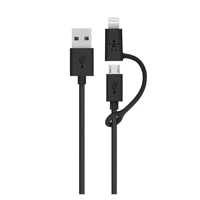 Belkin Cable 2in1 Micro USB   Lightning Cable 1m Black