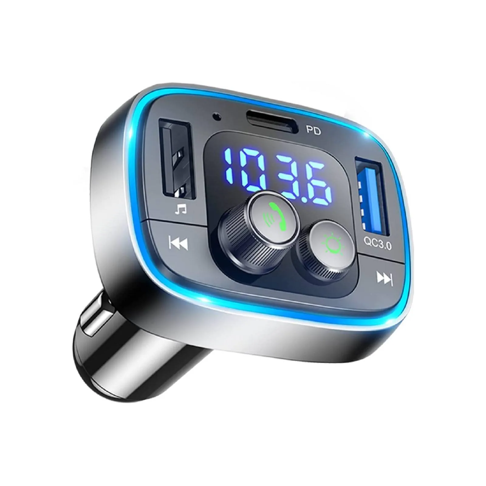 Car Adapter Wireless FM Radio Transmitter Bluetooth 5.0  Black