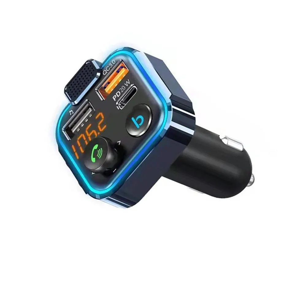 Car Bluetooth-compatible 5.0 Mp3 Player Fm Transmitter One Key