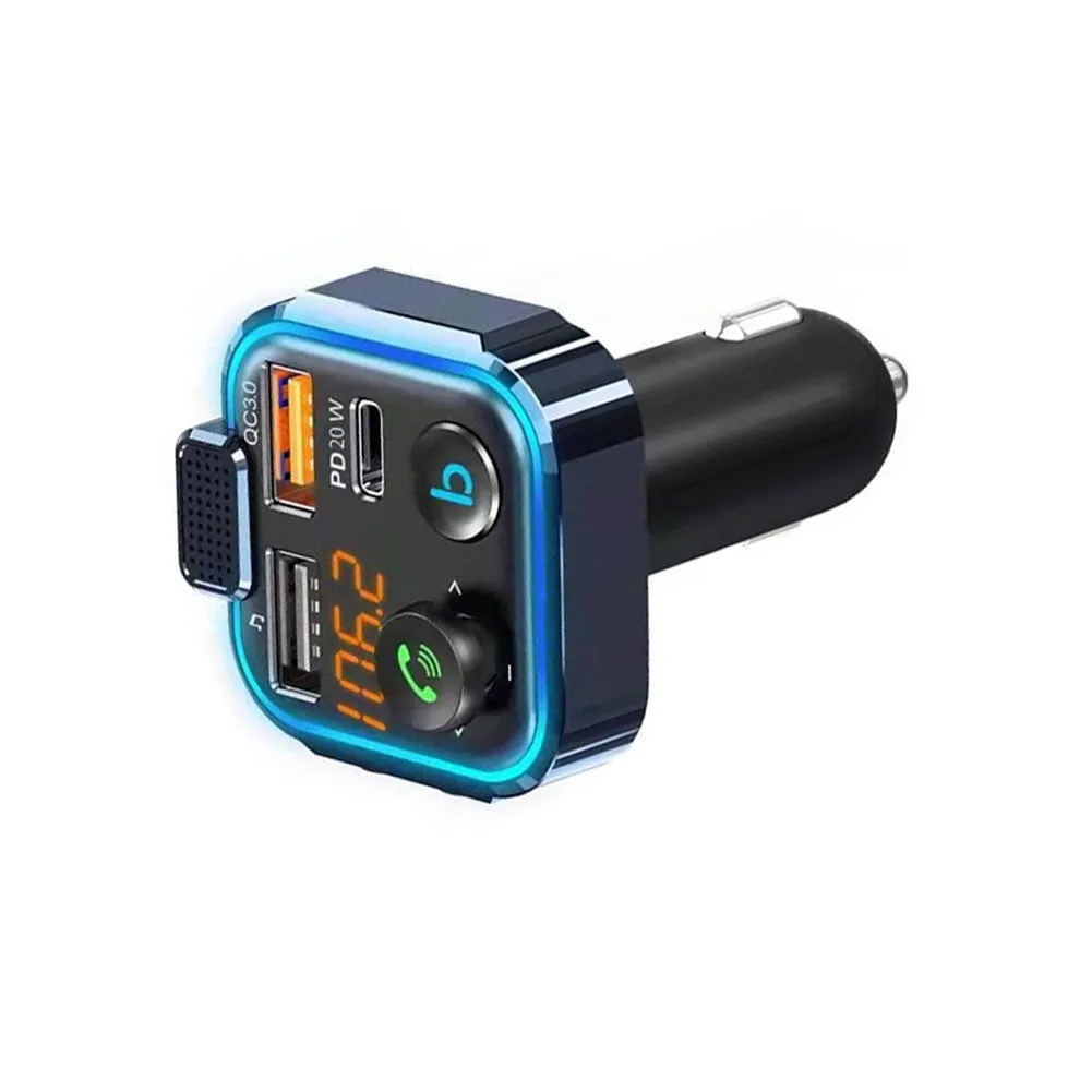 Car Bluetooth-compatible 5.0 Mp3 Player Fm Transmitter One Key