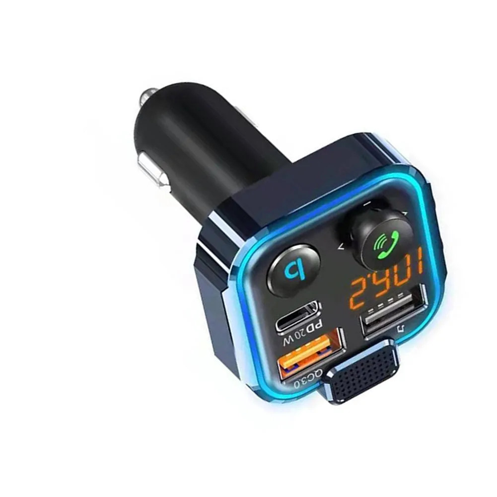 Car Bluetooth-compatible 5.0 Mp3 Player Fm Transmitter One Key