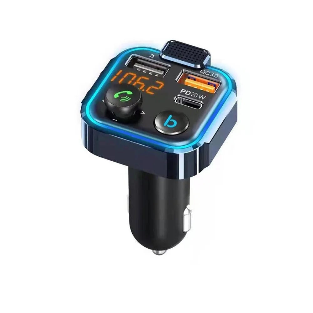 Car Bluetooth-compatible 5.0 Mp3 Player Fm Transmitter One Key