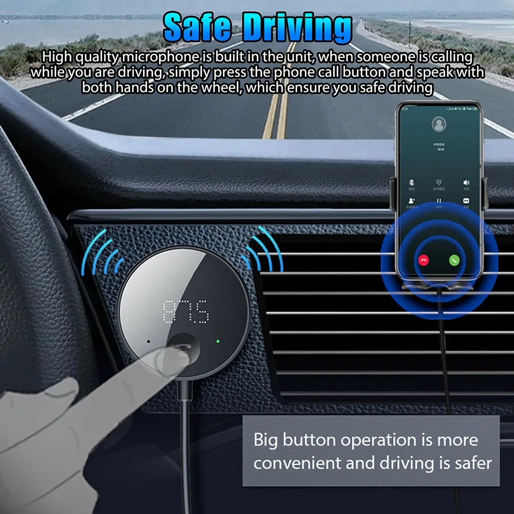 Car Bluetooth-compatible  5.0  Receiver With Microphone