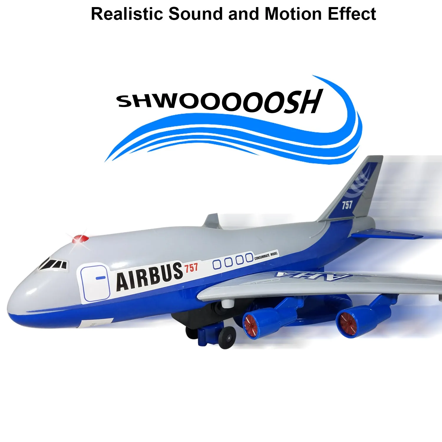 Dual Modes Airbus Model Toy Airplane Realistic Sounds