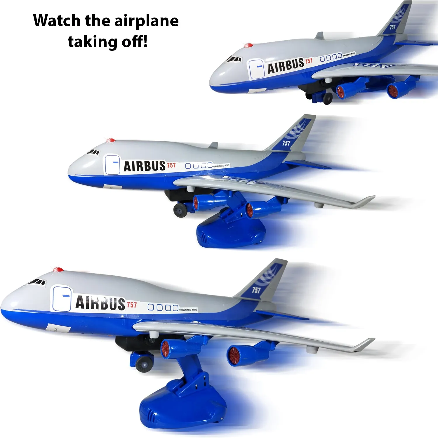 Dual Modes Airbus Model Toy Airplane Realistic Sounds