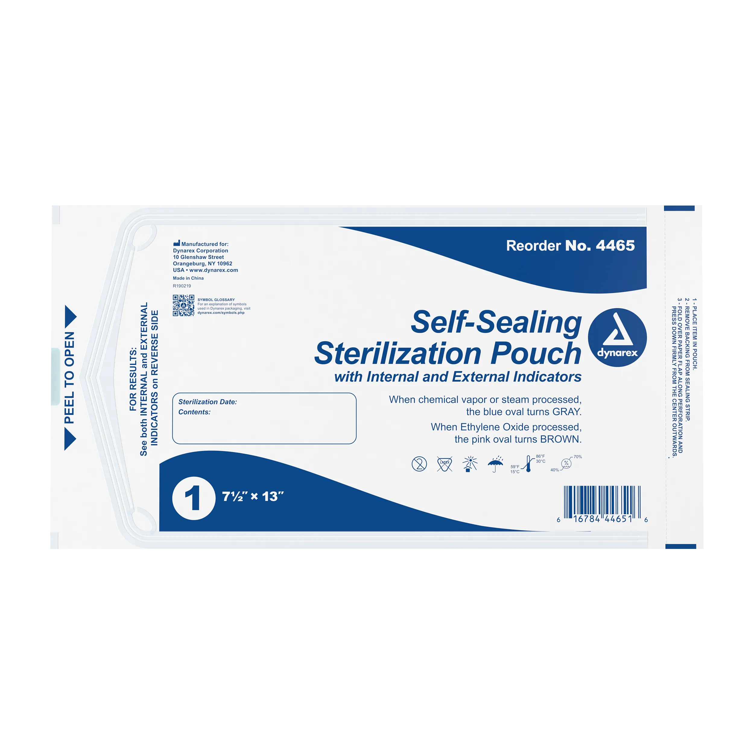 Dynarex - Sterilization Pouches 7.5" x 13"
