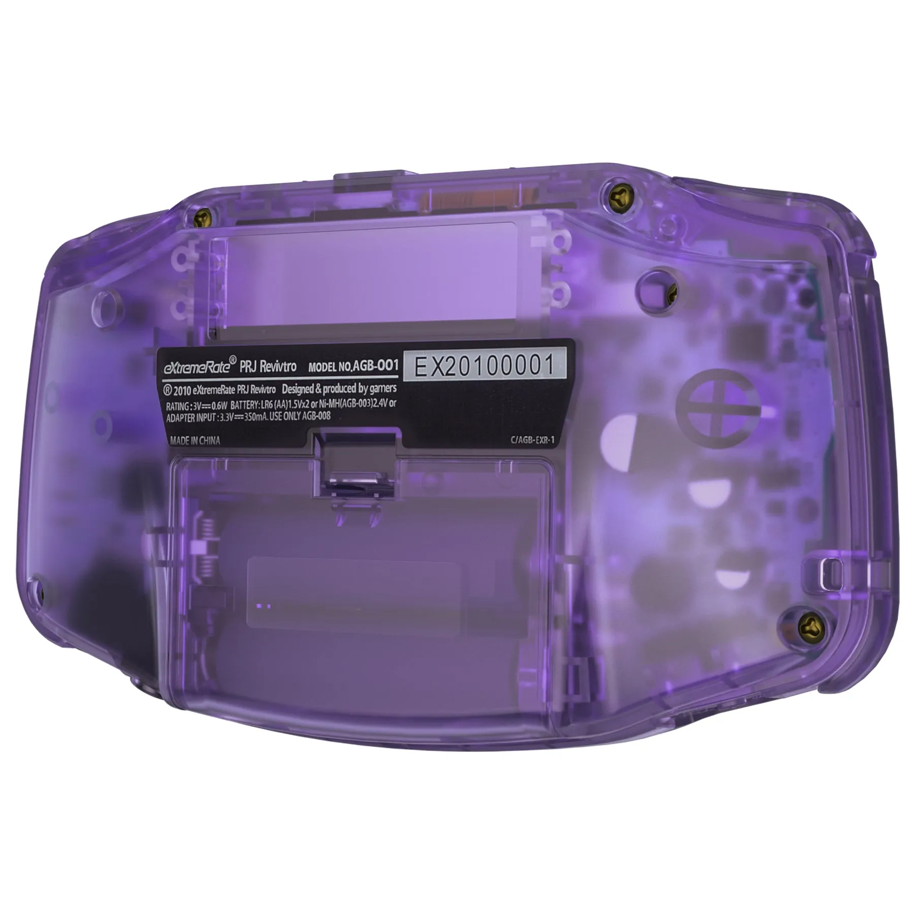 eXtremeRate IPS Ready Upgraded Clear Atomic Purple GBA Replacement Shell Full Housing Cover Buttons for Gameboy Advance – Compatible with Both IPS & Standard LCD – Console & IPS Screen NOT Included - TAGM5005