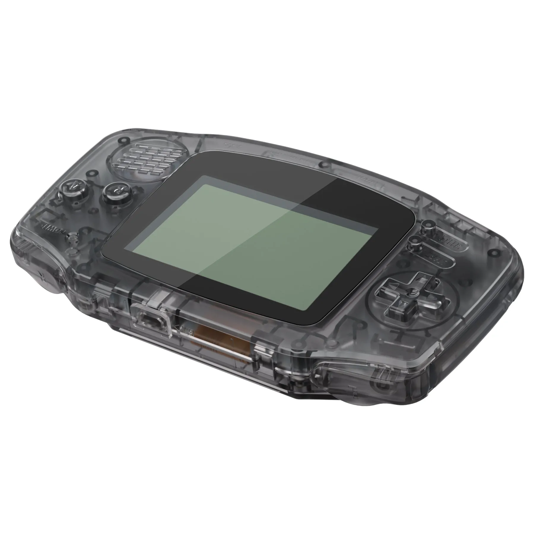 eXtremeRate IPS Ready Upgraded Clear Black GBA Replacement Shell Full Housing Cover Buttons & White Screen Lens for Gameboy Advance – Compatible with Both IPS & Standard LCD – Console & IPS Screen NOT Included - TAGM5008