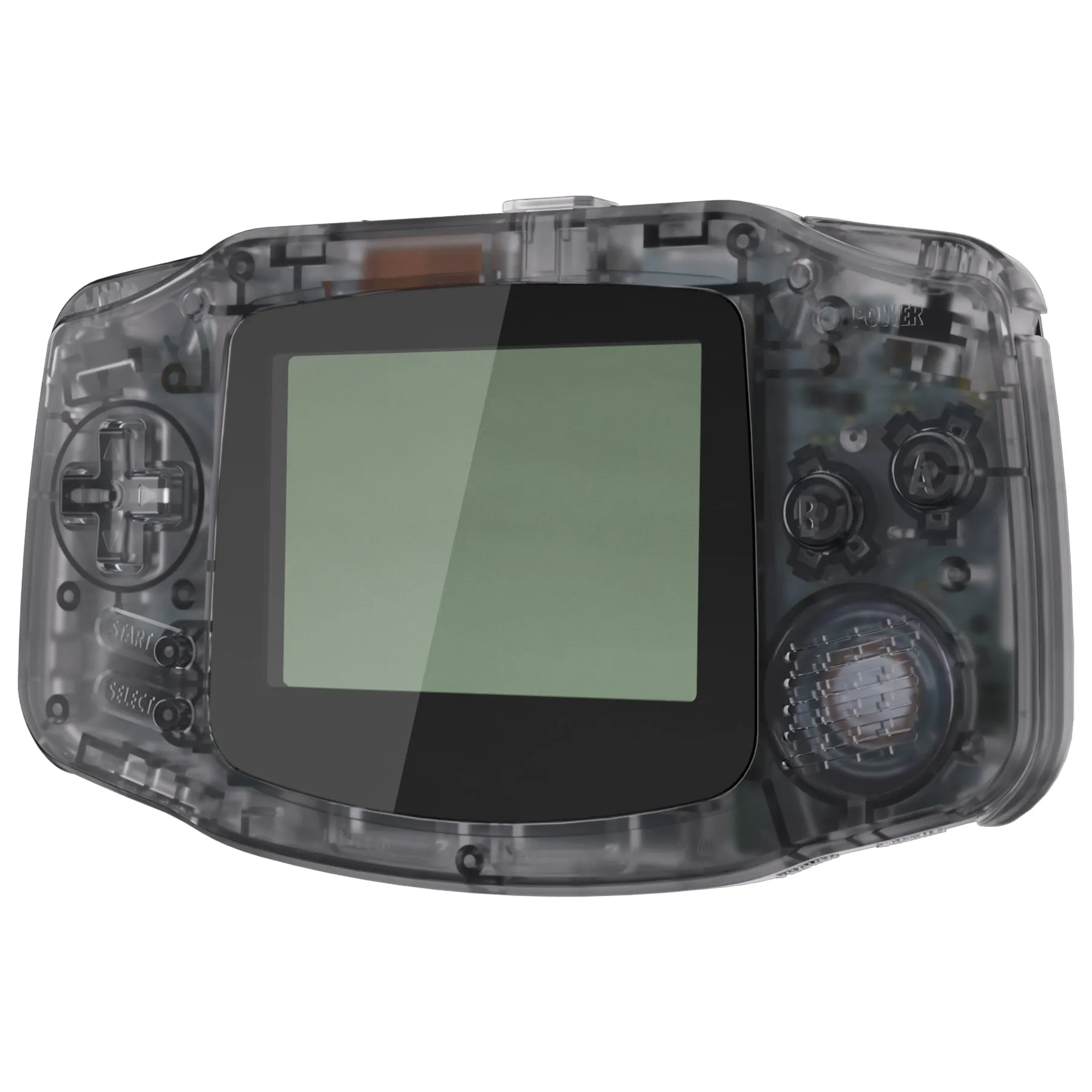 eXtremeRate IPS Ready Upgraded Clear Black GBA Replacement Shell Full Housing Cover Buttons & White Screen Lens for Gameboy Advance – Compatible with Both IPS & Standard LCD – Console & IPS Screen NOT Included - TAGM5008