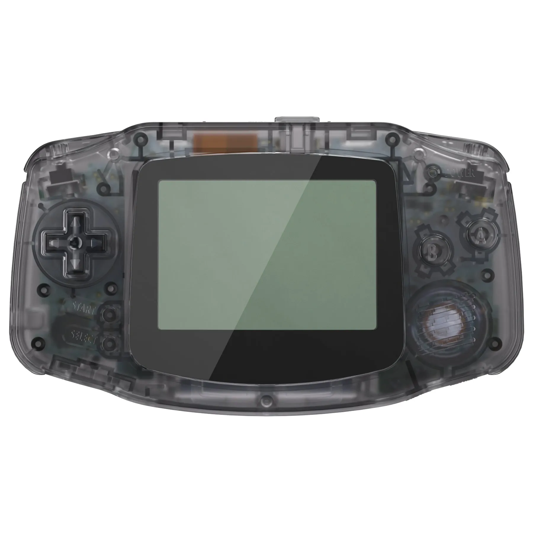 eXtremeRate IPS Ready Upgraded Clear Black GBA Replacement Shell Full Housing Cover Buttons & White Screen Lens for Gameboy Advance – Compatible with Both IPS & Standard LCD – Console & IPS Screen NOT Included - TAGM5008